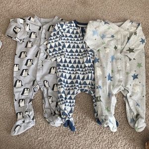 Set of three Gymboree footed pajamas